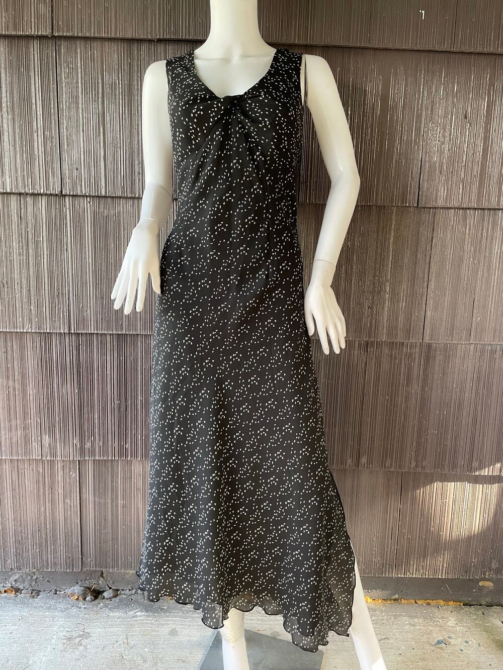🔥Tribal Y2K Whimsigoth Asymmetrical Birds Print Black Long Dress Dark Romantic